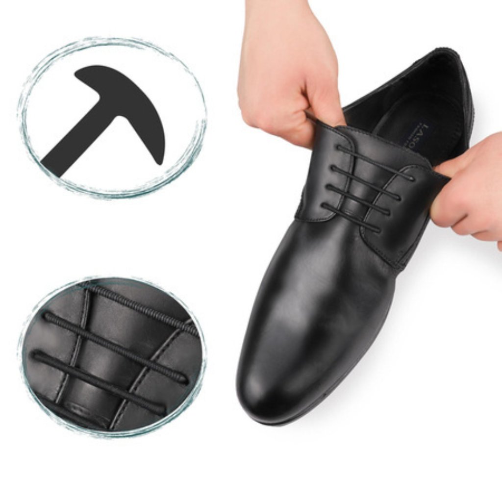 Princíp uchytenia elastických šnúrok v topánkach